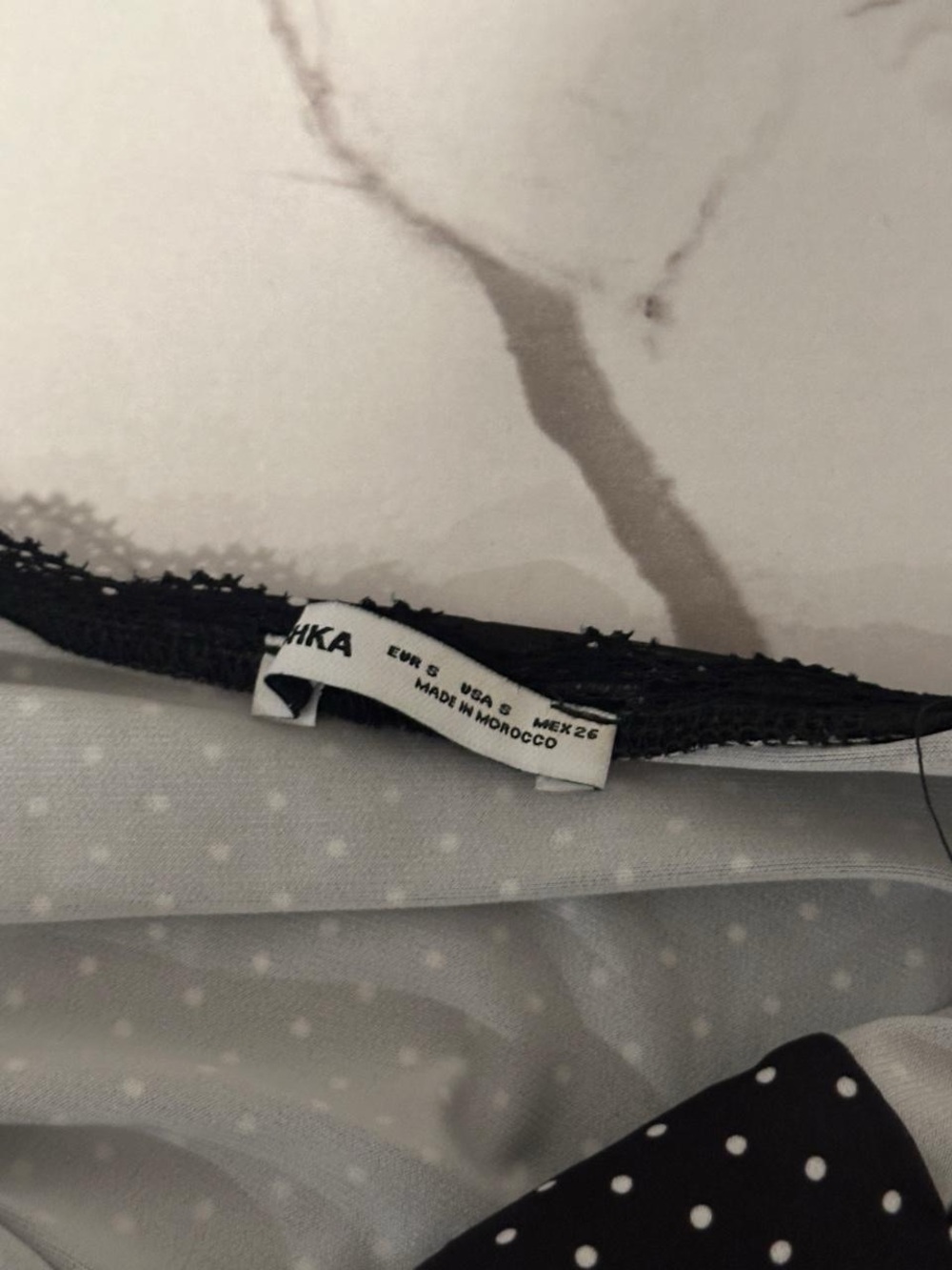 Bershka black with white polka dot maxi slip dress in a US 2 - Picture 4 of 4